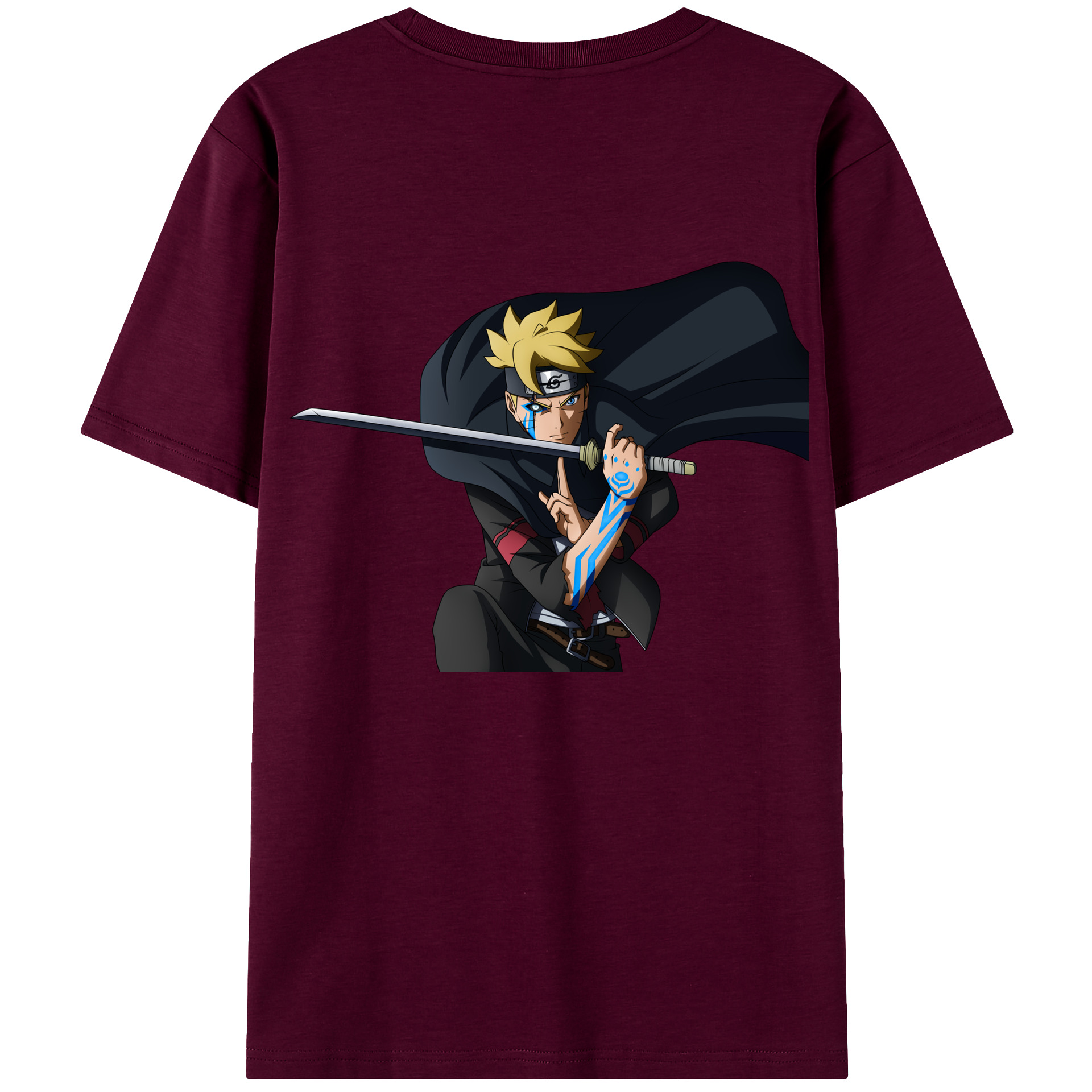 （画像用） NARUTO -ナルト- うずまき ボルト Uzumaki Boruto レディース半袖Tシャツ(バックプリント)
